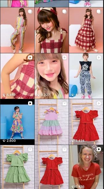 Estoque de roupa de loja infantil feminino