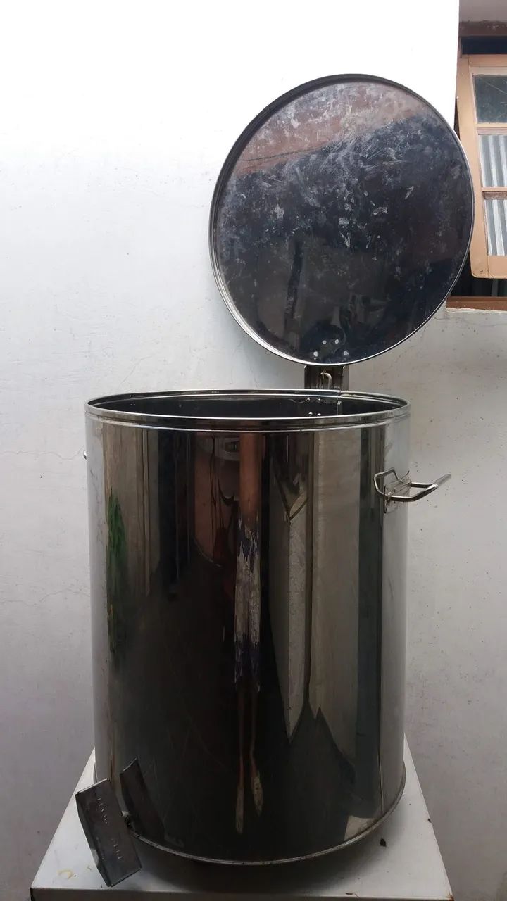 Lixeira inox 100 litros  - Foto 2