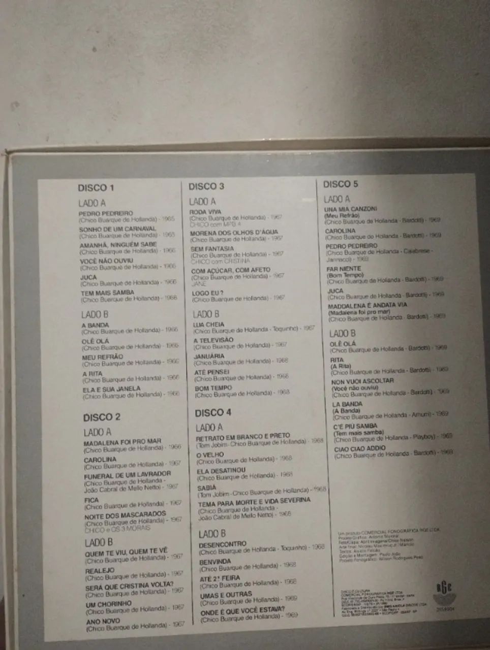 LP DISCO DE VINIL BOX COM 5 DISCOS CHICO BUARQUE ,NÃO VAI PASSAR - Foto 3