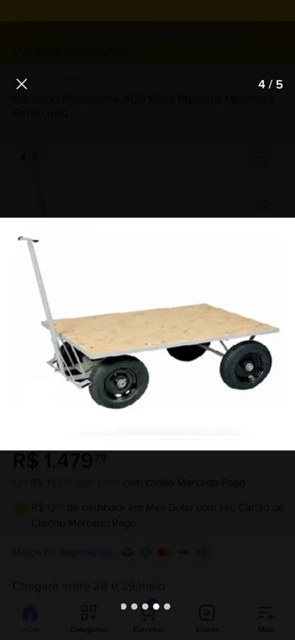 Carrinho plataforma 400kg - Foto 2