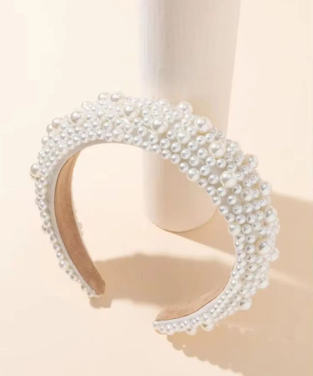 Tiara Decorada Feminina Com Pérolas Elegantes 