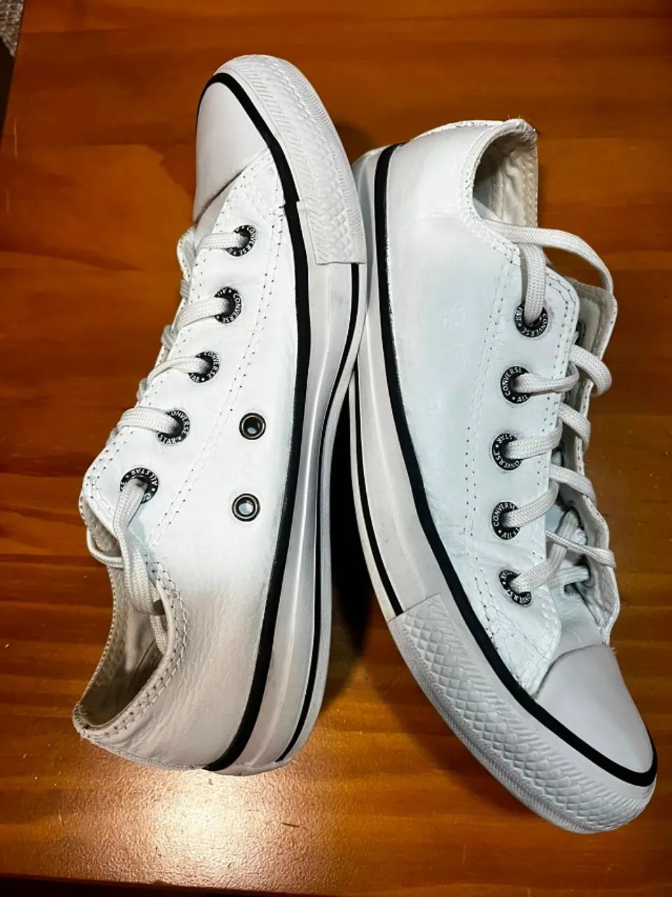 tênis all star couro branco - modelo chuck taylor - Foto 2