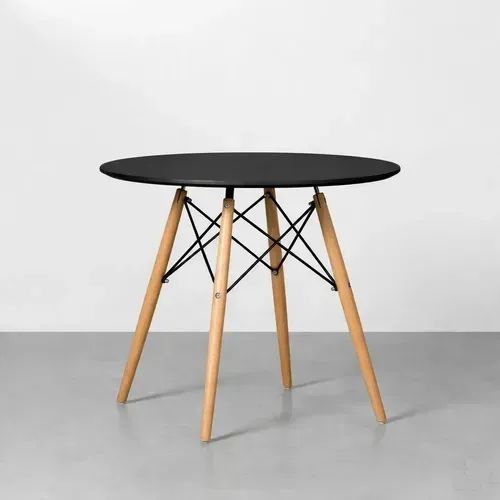Mesa preta redonda 4 lugares