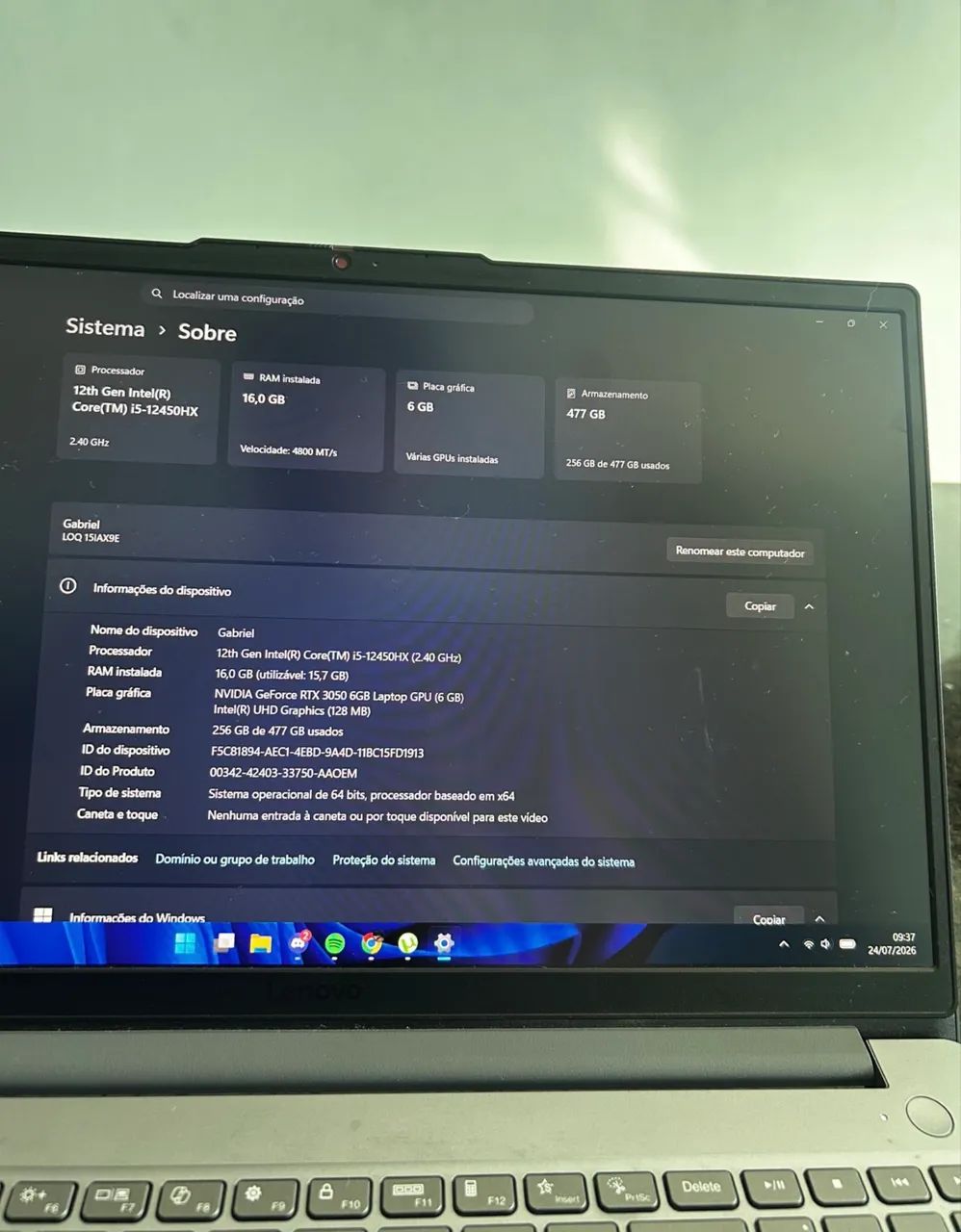 NOTEBOOK LENOVO LOQ RTX 3050 - Foto 2