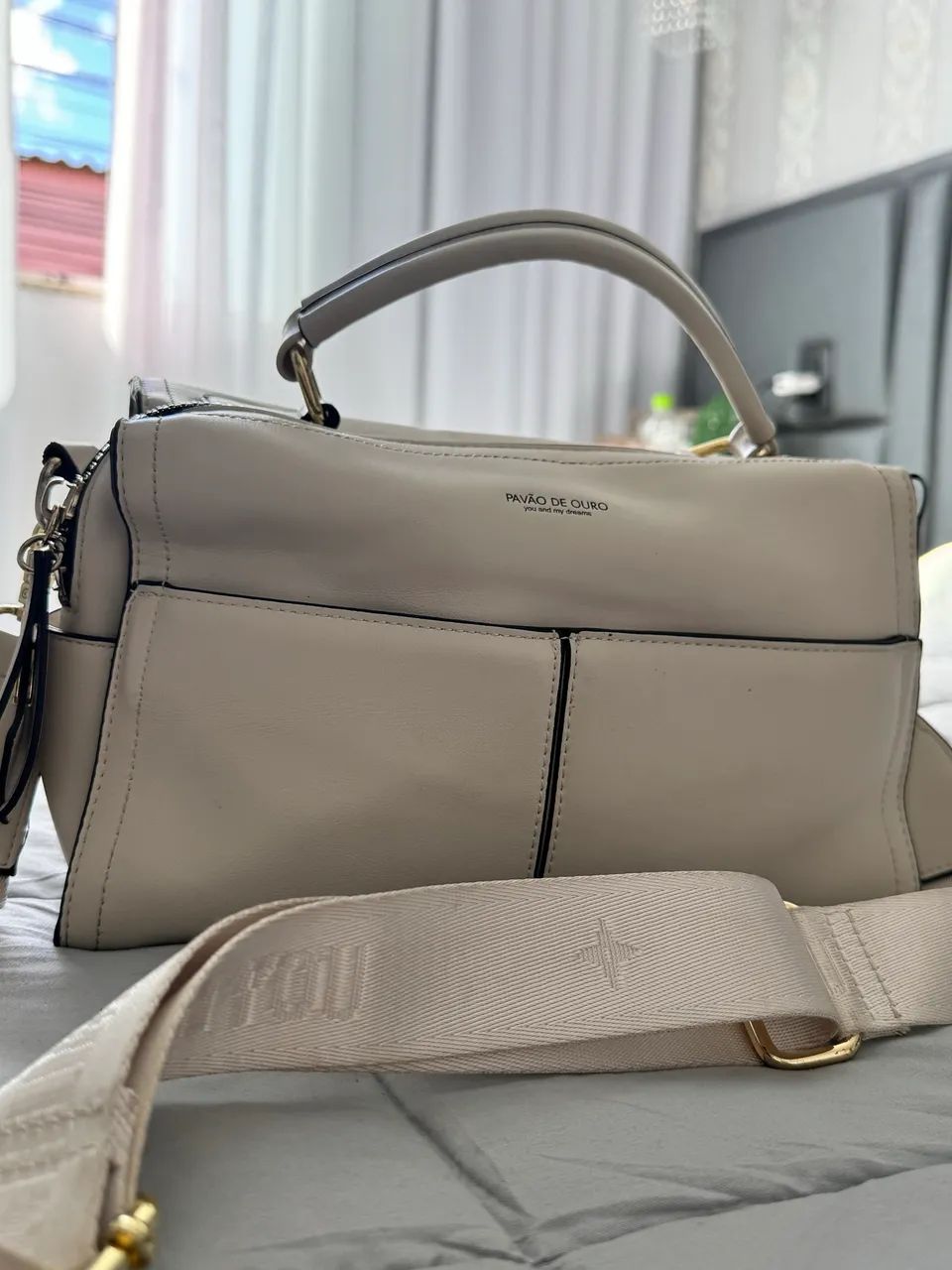 Bolsa pavão de ouro  - Foto 3