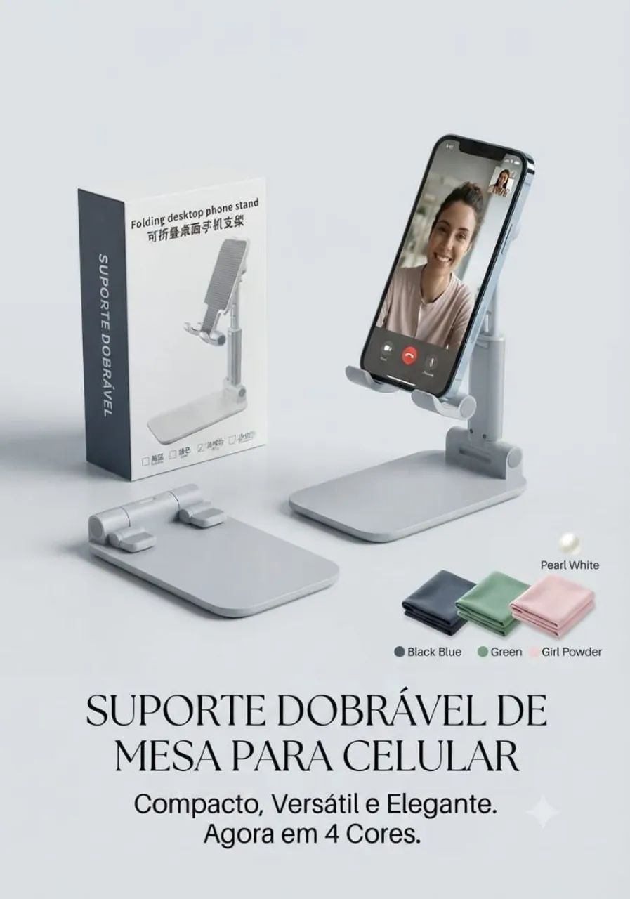 "Praticidade para a sua rotina: suporte dobrável e ajustável para celular!" - Foto 3