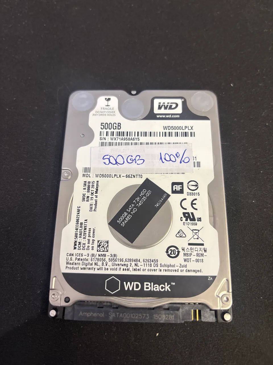Disco 500gb WD 2,5 polegadas note