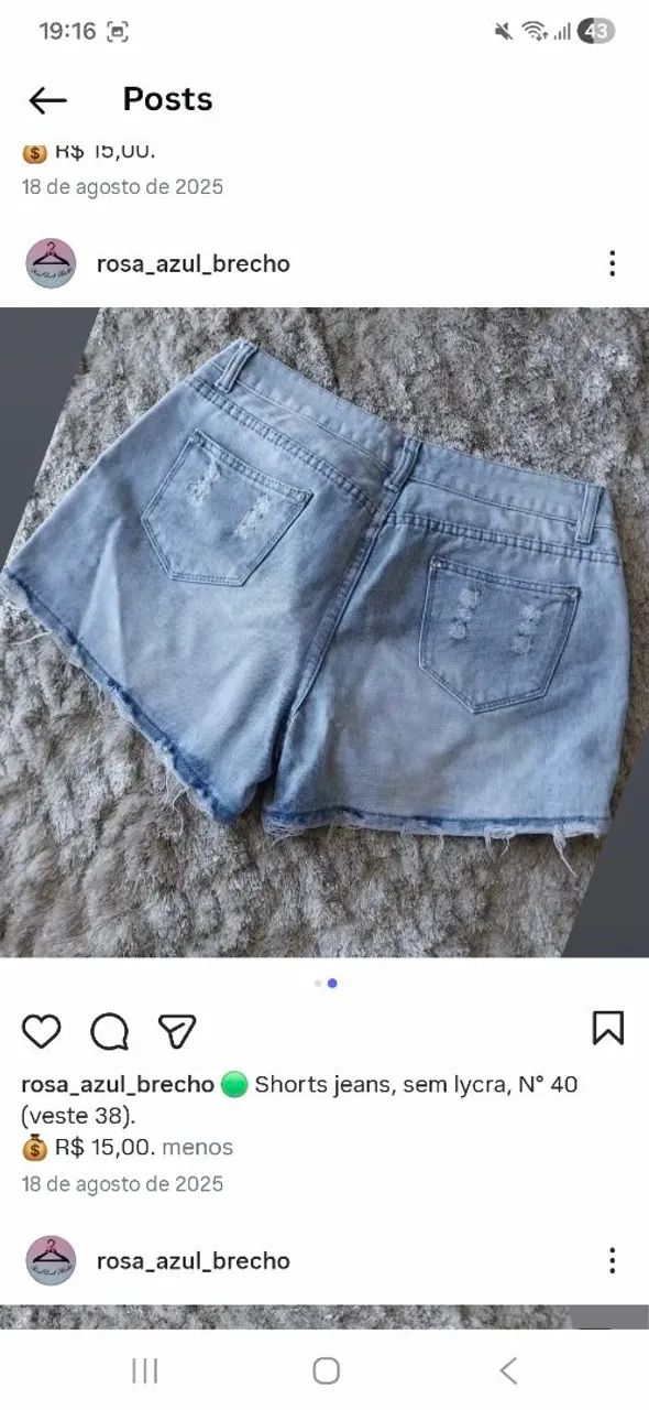 Shorts Jeans sem Lycra - Foto 2