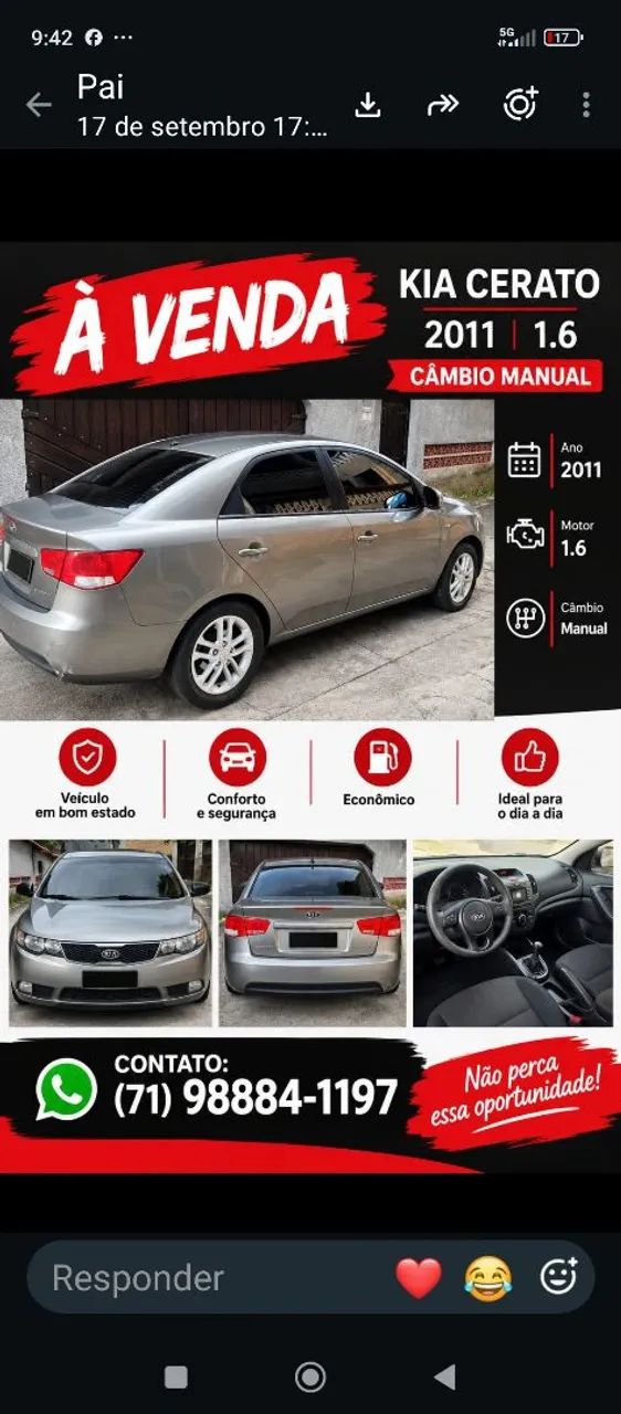 KIA Cerato 1.6 16V MEC. 2011
