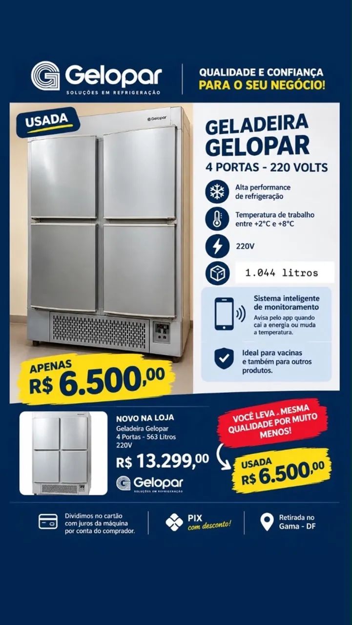 Geladeira gelopar 4 portas 