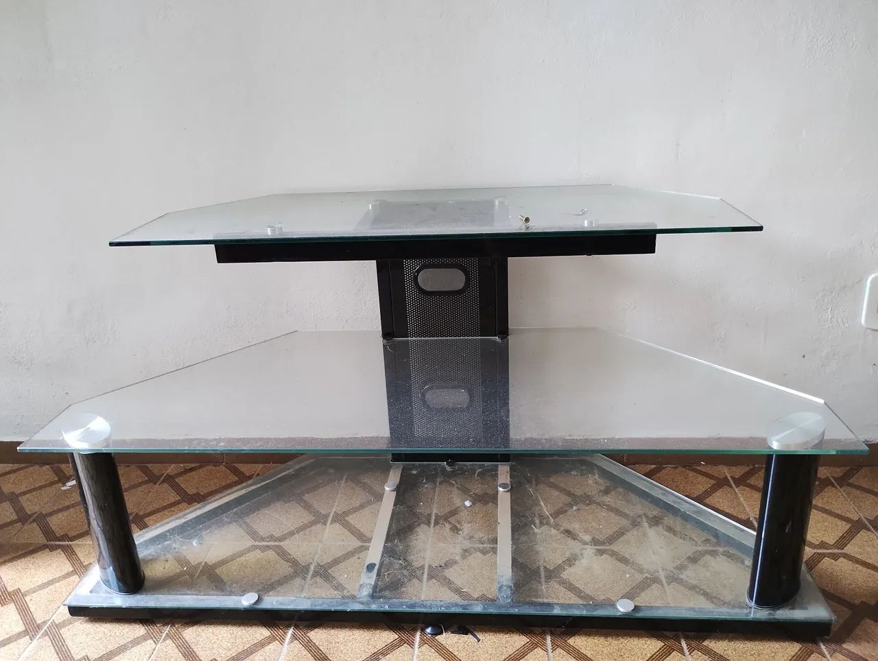 Rack de canto de vidro 