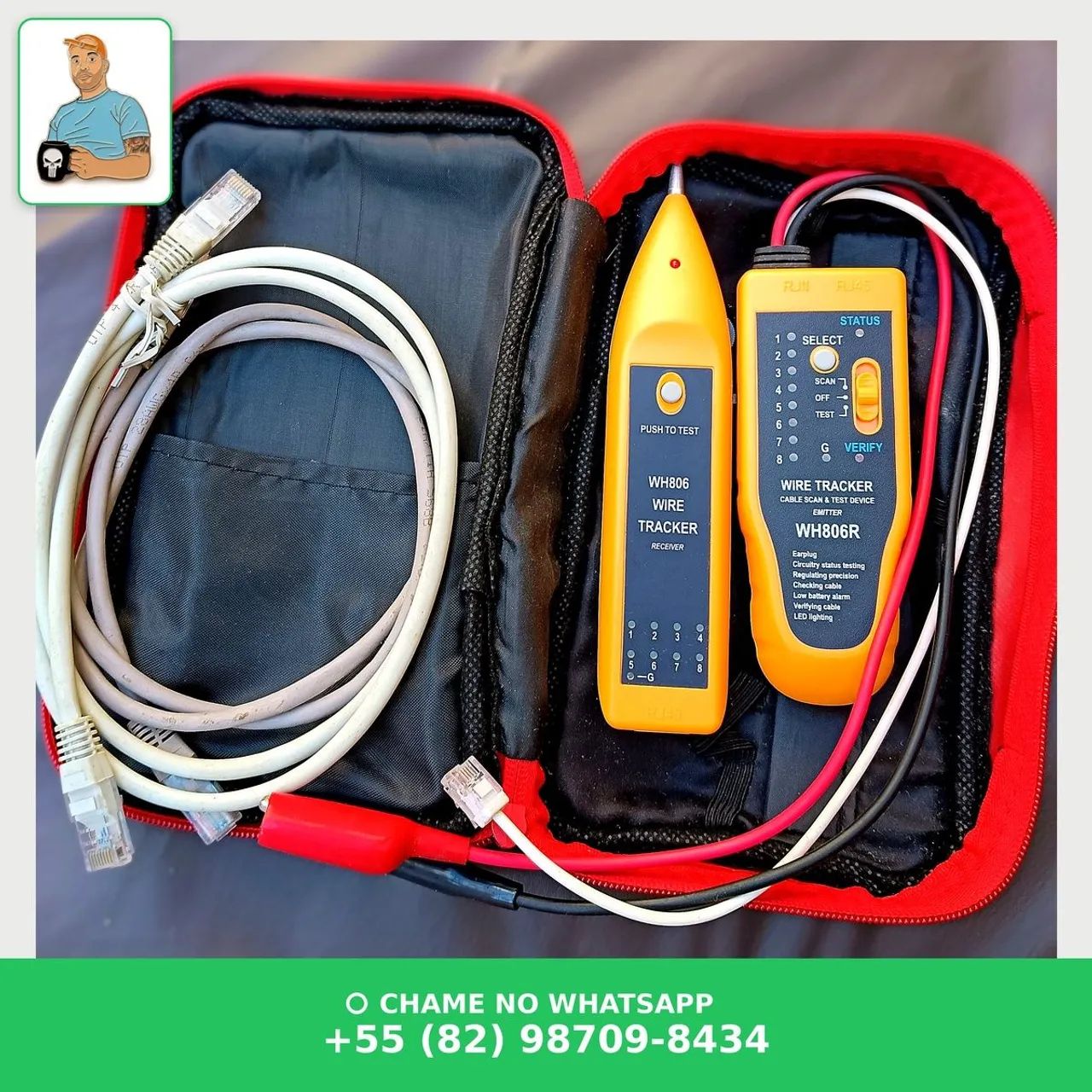 WH806R Wire Tracker Localizador e Testador de Cabos + Estojo