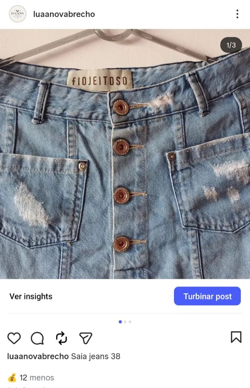 Saia jeans 38 - Foto 2