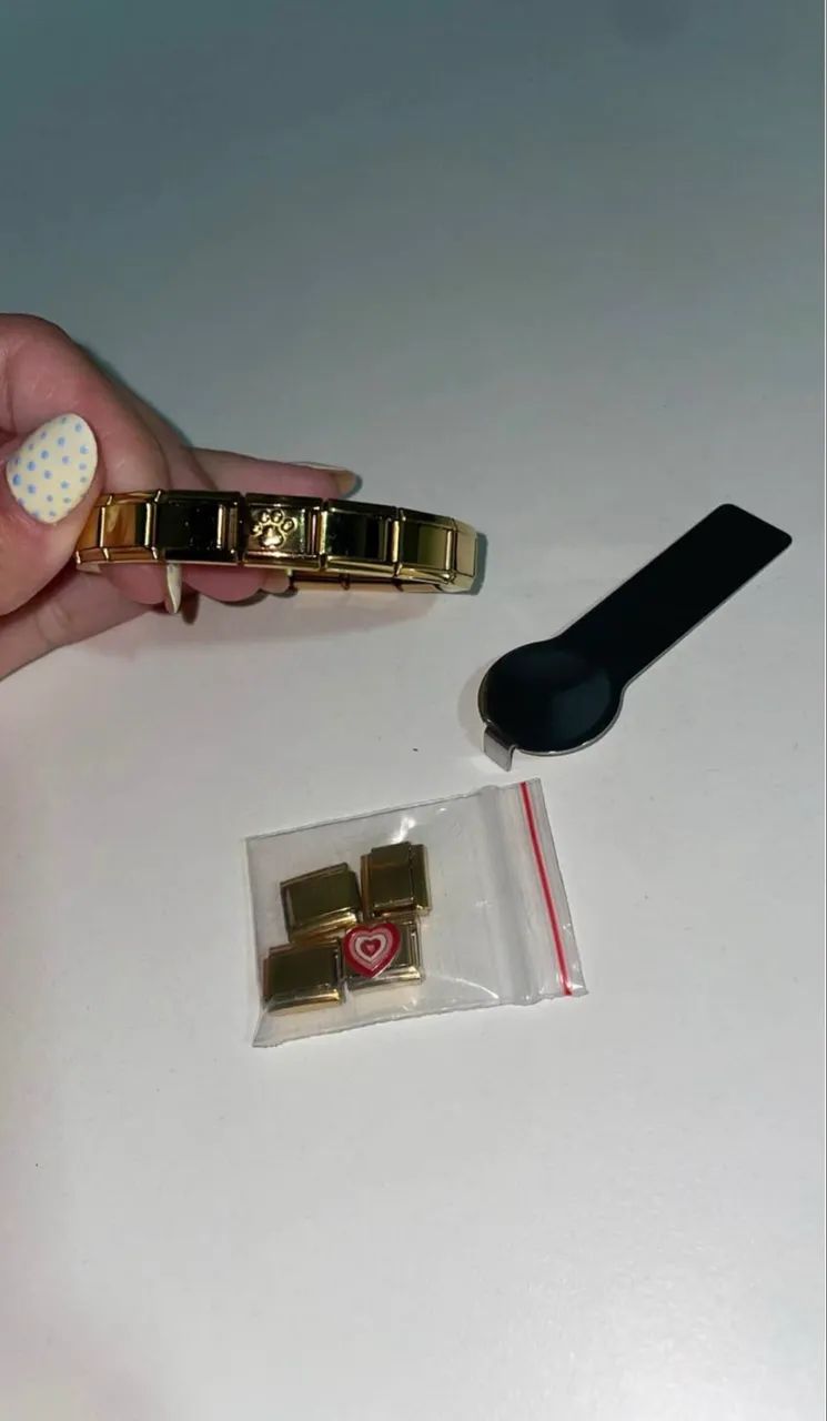 Pulseira Italiana de Charm Clássica Gold - Blisca Charm - Foto 5