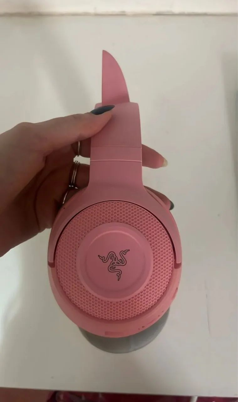 Fone HAZER headset rosa com led  - Foto 4