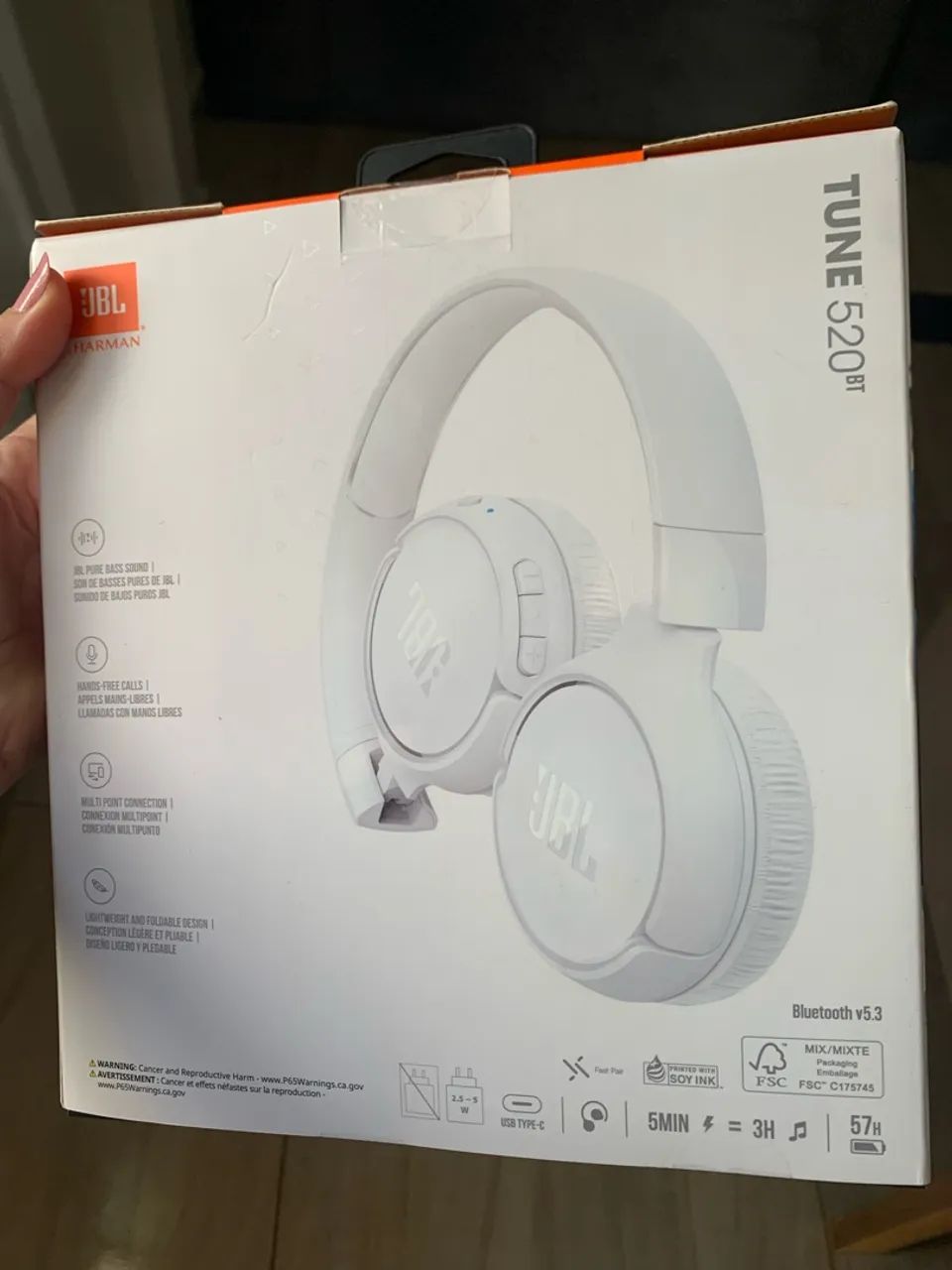 Fone de ouvido JBL branco Bluetooth - NOVO - Foto 4