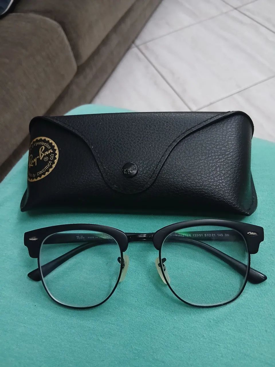 ÓCULOS RAY BAN CLUBMASTER RB3016 ORIGINAL COM CASE PRETA 