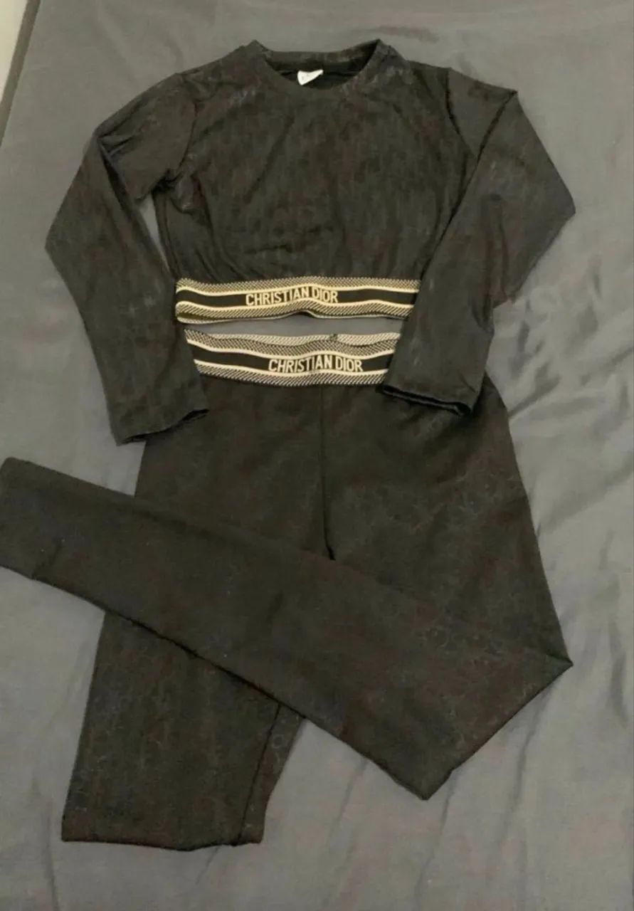 conjunto ginástica christian dior preto