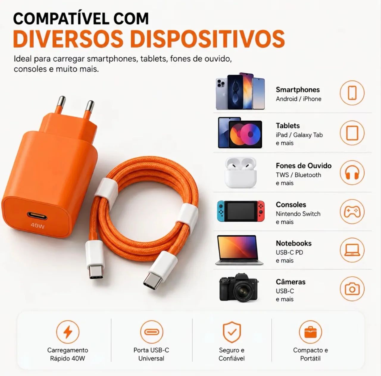 Carregador Tipo C 40W - Foto 4