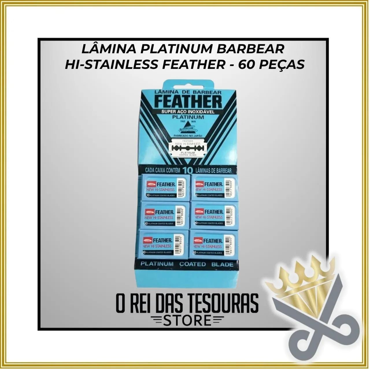 LÂMINA PLATINUM BARBEAR FEATHER - 60 PEÇAS <br>