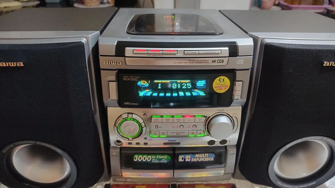 Aparelho de som Mini Micro system aiwa nsx S910 zr f 999 Sony Philips gradiente Panasonic  - Foto 4