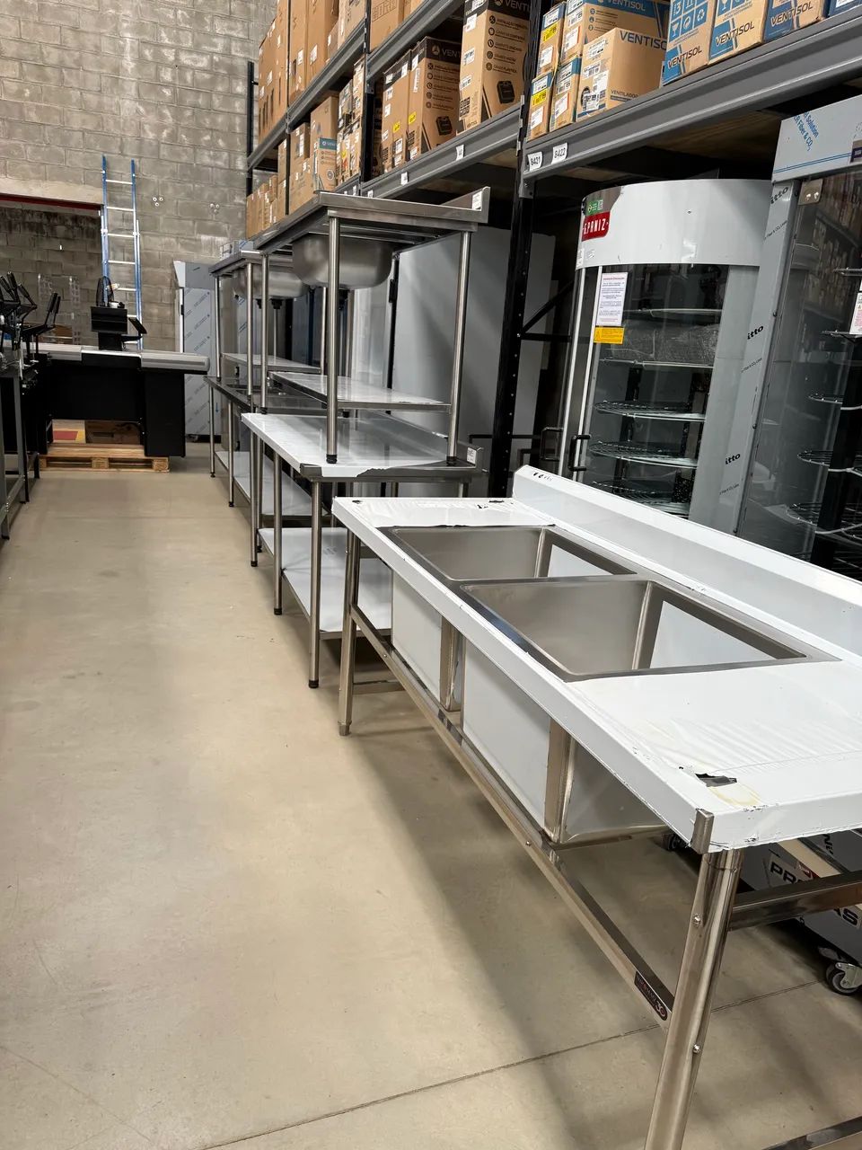 MESA INOX 1900x700x850 COM 2 CUBAS CENTRAIS - URUMAX - Foto 3