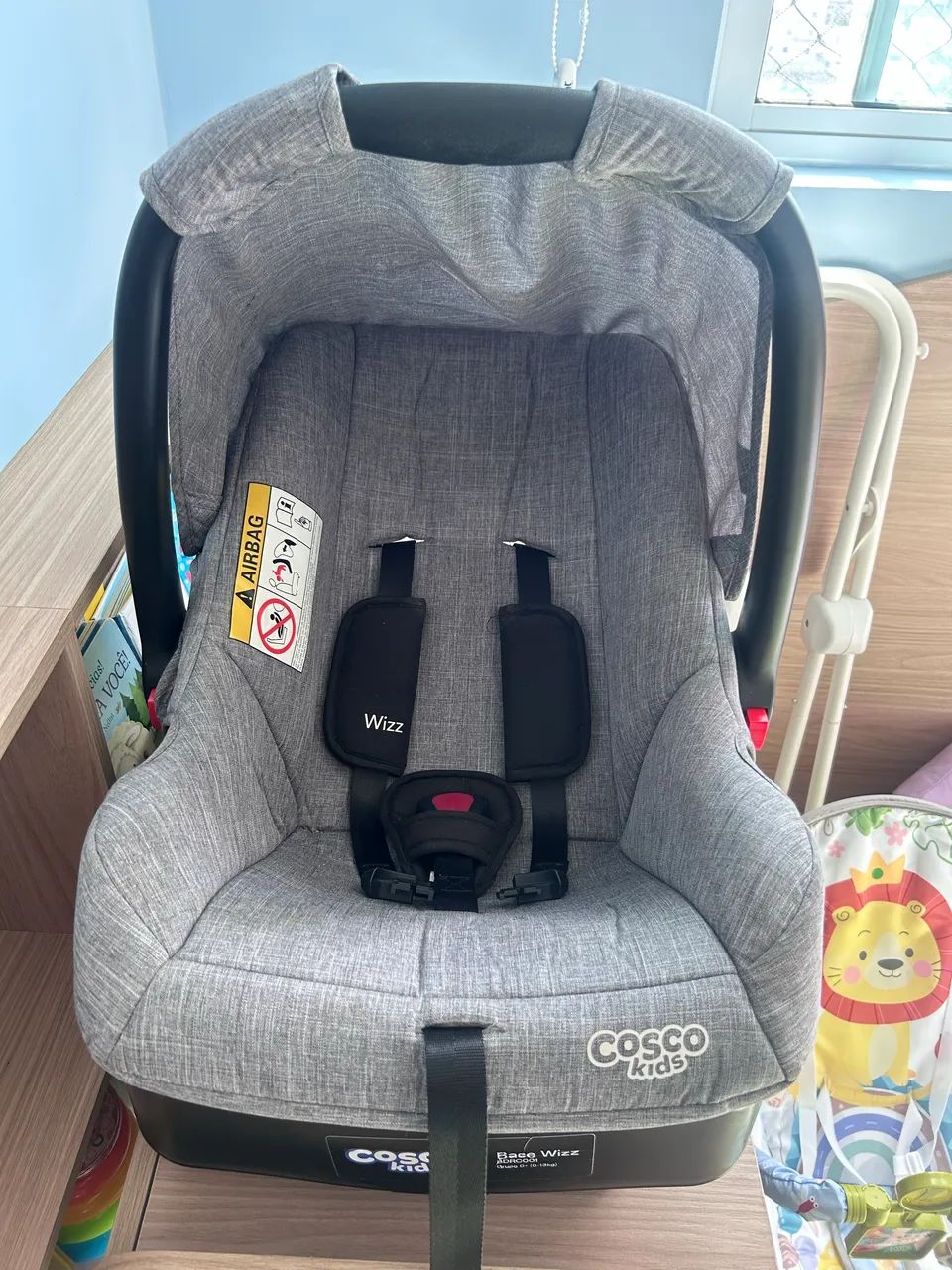 Bebê Conforto Cosco Kids, Wizz, com base, Cinza Mescla conservado - Foto 5