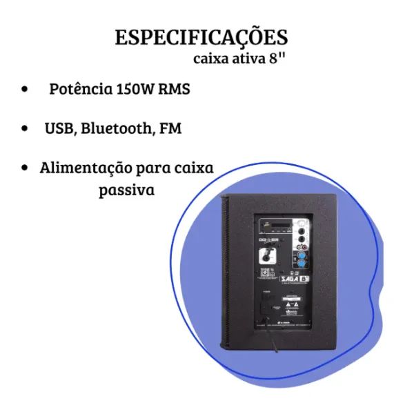 Caixa Ativa e Microfone sem fio  - Foto 3