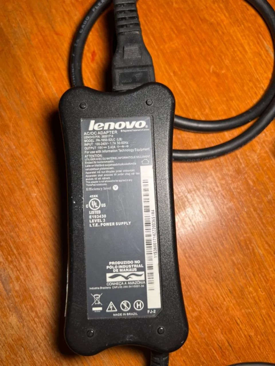 Fonte Carregador Original Notebook Lenovo 19V - 3.42A - EM ÓTIMO ESTADO - Foto 2