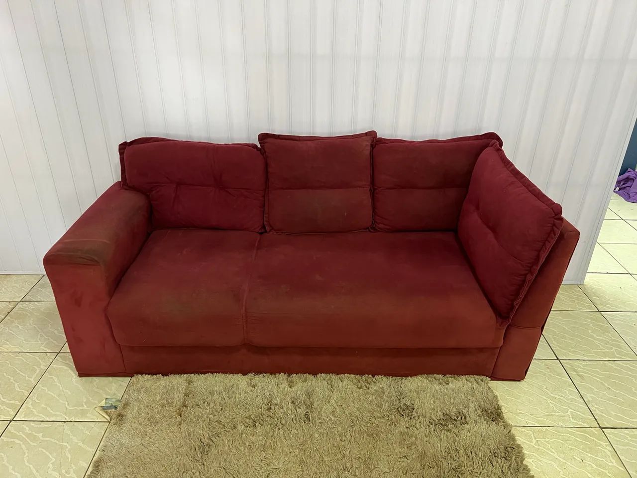 Vendo Sofá 3 lugares com almofadas removíveis usado Entrego *