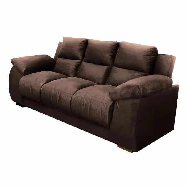 Sofa Luna Estofar 3 Lugares Tevido Veludo - Praia Moveis  - Foto 3