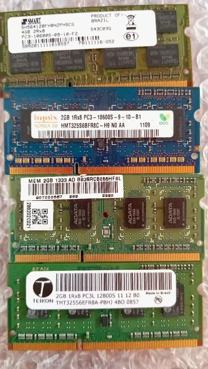 Memória ram de notebook 
