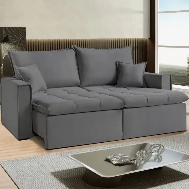 Sofá Cama 4 Lugares Cinza