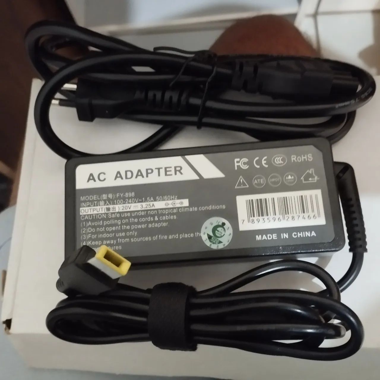 Fonte Lenovo 20v x 3.25A Plug Retangular
