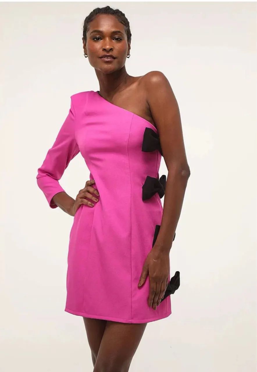 Vestido lança perfume rosa com laço P - Foto 3