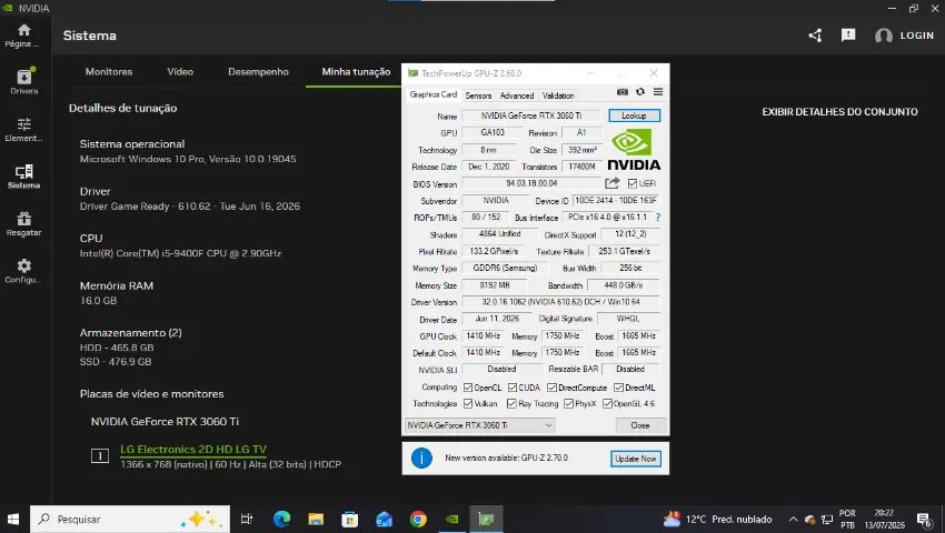 Placa de Vídeo Nvidia RTX 3060 TI Galax - Foto 6