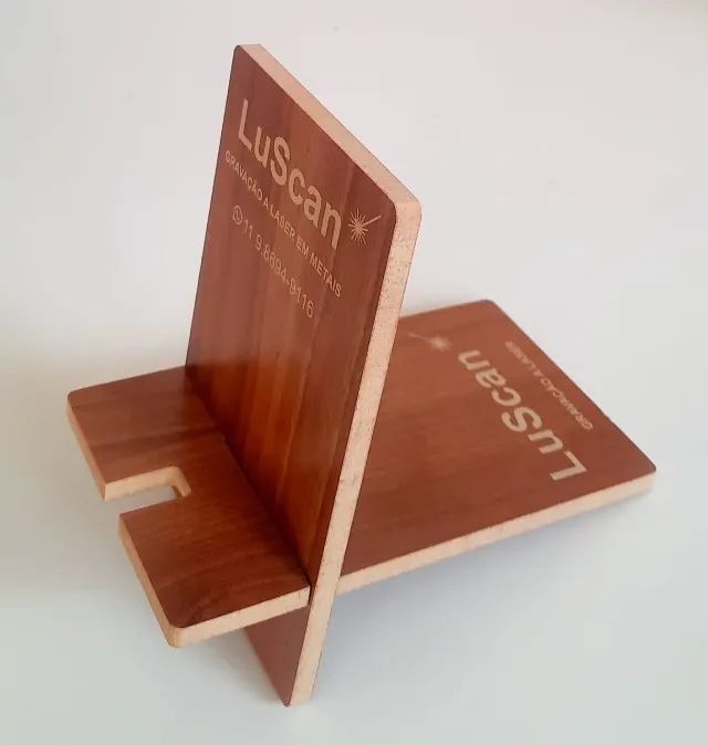 Kit 10 suporte celular personalizado MDF com gravação ideal brindes
