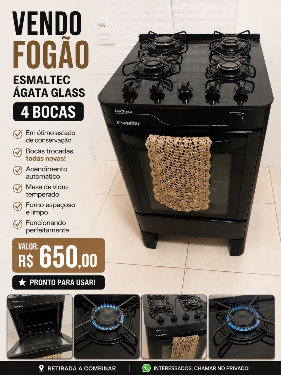 Fogão esmaltec 4 bocas - Foto 3
