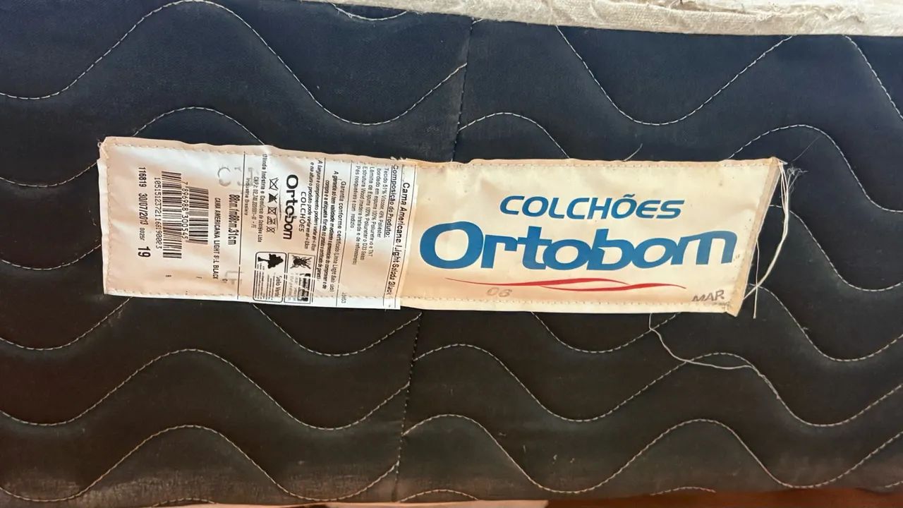 Cama box ortobom + colchão solteirão  - Foto 2