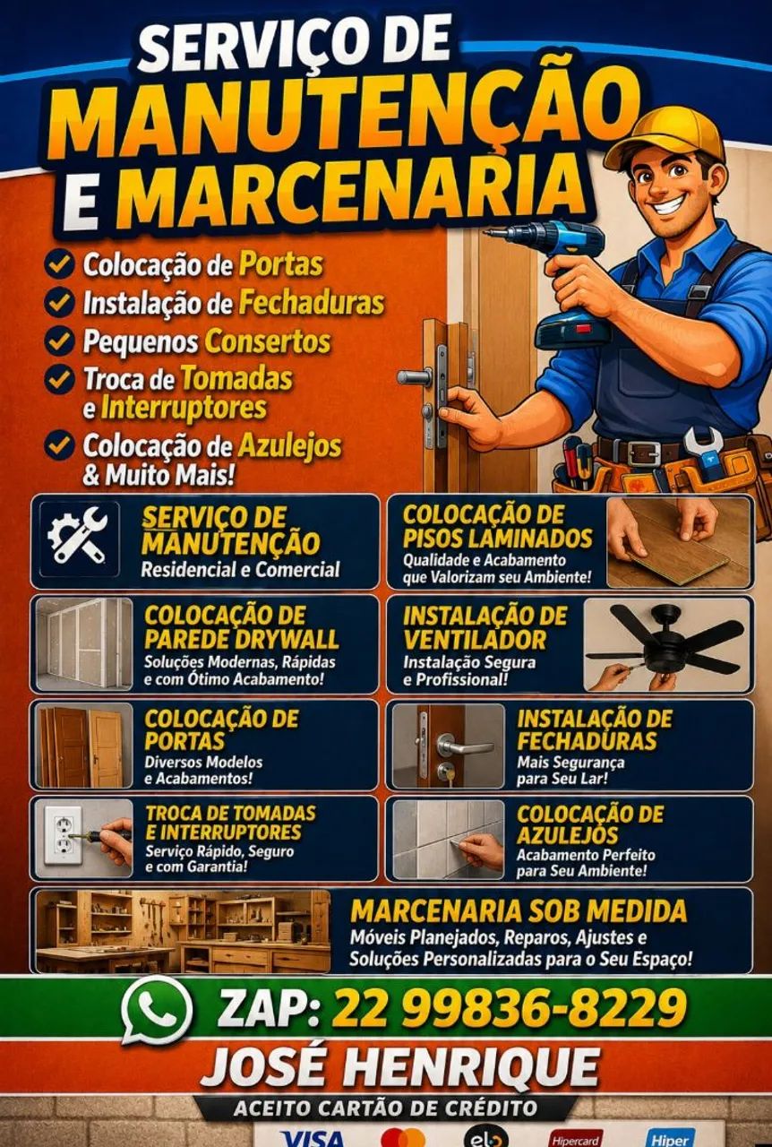 Marcenaria e serviços de manutenção 