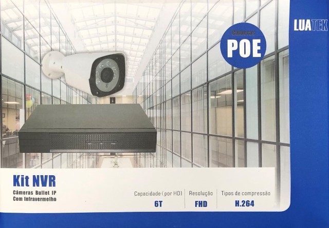 Kit NVR e 4 Câmeras Bullet 1.3mp Full Hd NVR Wireless Wifi Luatek LKK-2114 Novo na Caixa
