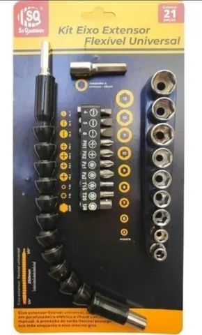 Kit de bits com Extensor flexível 21 peças parafusadeira