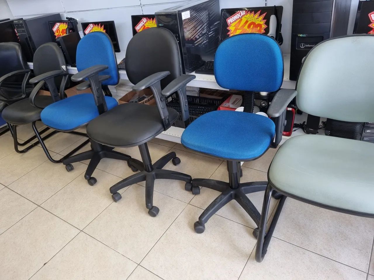 Cadeiras para Escritório com Rodinhas Diversos Modelos Apartir de 199,00 Loja Eco Eletron  - Foto 6