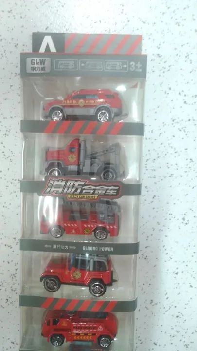 Conjunto de Carros de Bombeiros de Metal - 5 Peças - Foto 2