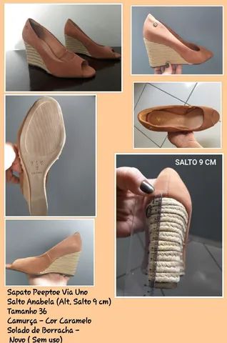 Sapato Peeptoe Via Uno Tamanho 36