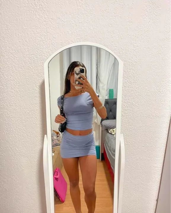 CONJUNTO cropped e saia  NOVO 