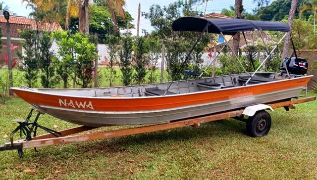 Barco de Aluminio de 6 mtrs c/  motor de popa Parsun 40 Hp - 2 T rabeta longa 20" - Foto 3