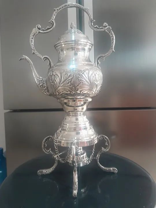 Samuvar banhado a  prata antigo nunca usado envio para todo o brasil