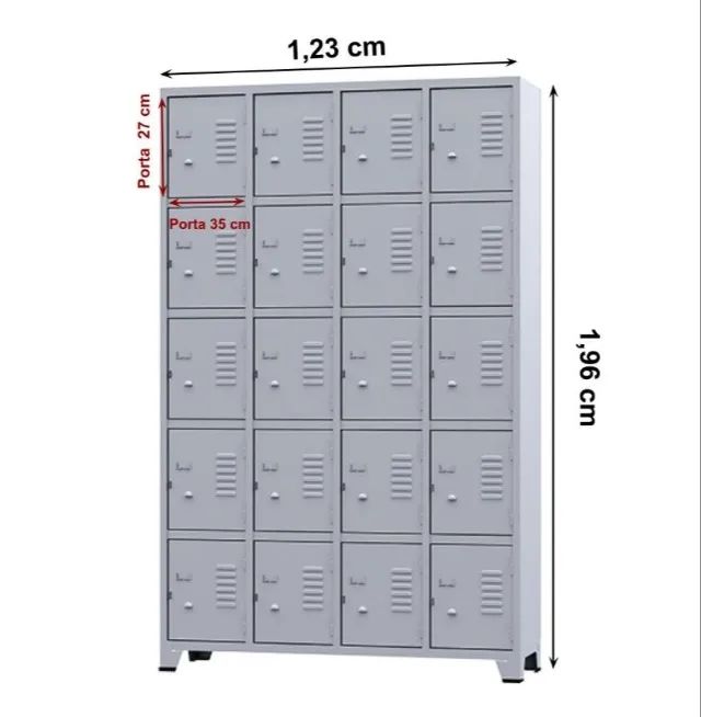 Roupeiro de Aço 20 portas Pequenas - 1,96×1,23×0,36m - CZ/CZ varios modelos - Foto 2