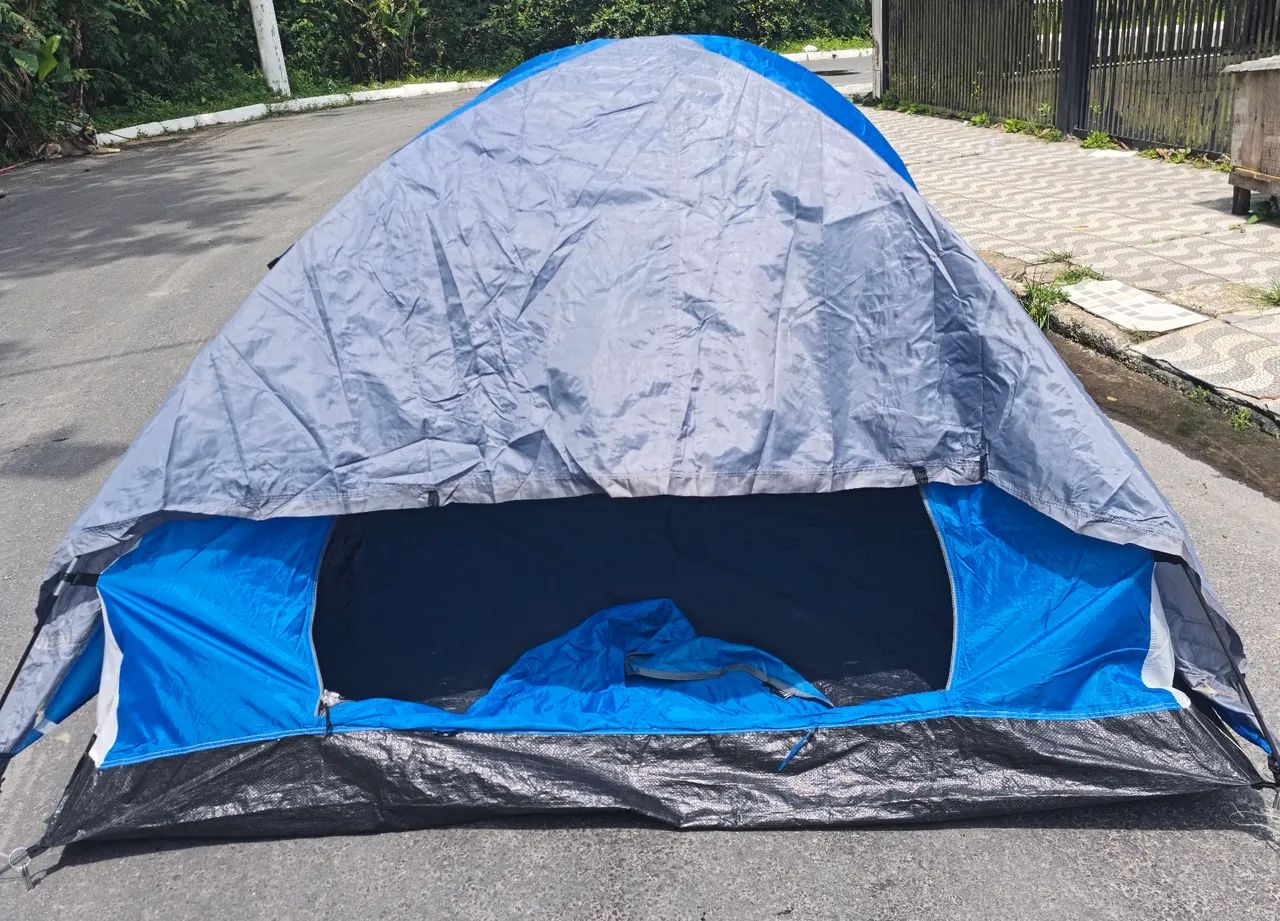Barraca de camping com colchão inflável 